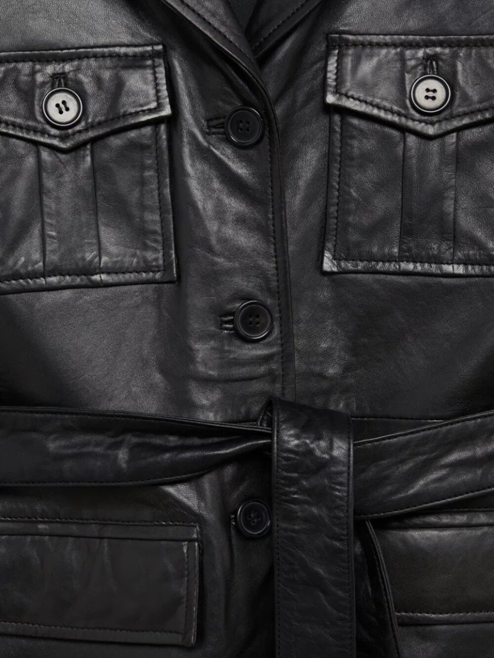 Belt Leather Jacket - Picture 2 of 6